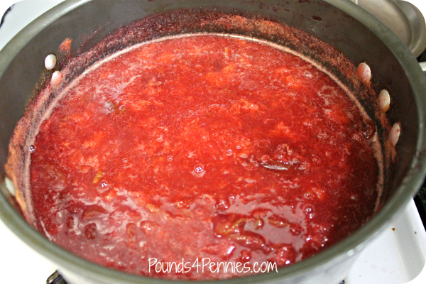 Cooking plums for homemade jelly