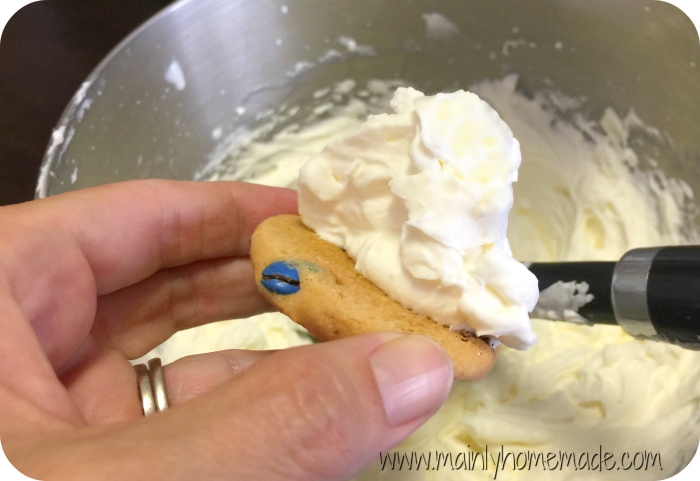 Homemade ice cream sandwich cookie topping