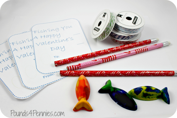 Supplies for melted crayon Fishy Valentines