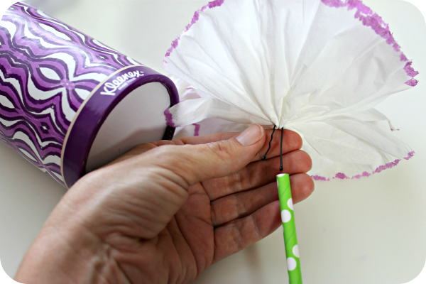 Kleenex Tissue Flower with Straw