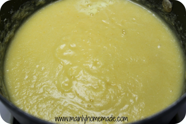 Creamy Homemade Cauliflower Soup in a pot