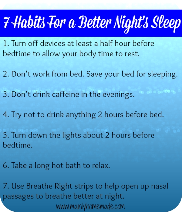 Habits for better nights sleep