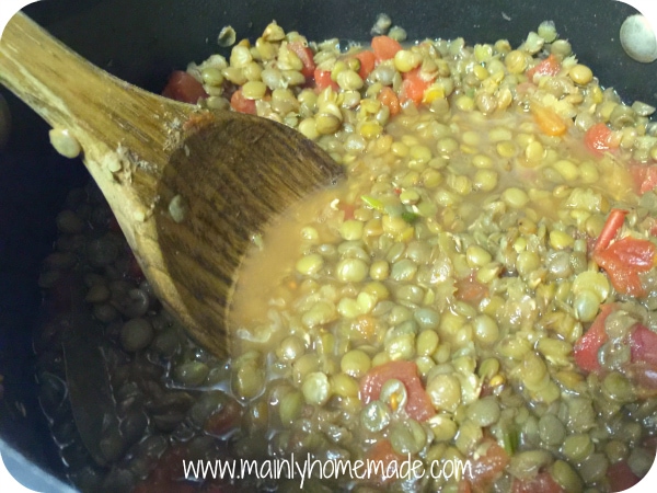 Homemade Lentil Soup Recipe in the pot