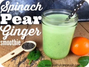 Refreshing spinach pear ginger smoothie recipe