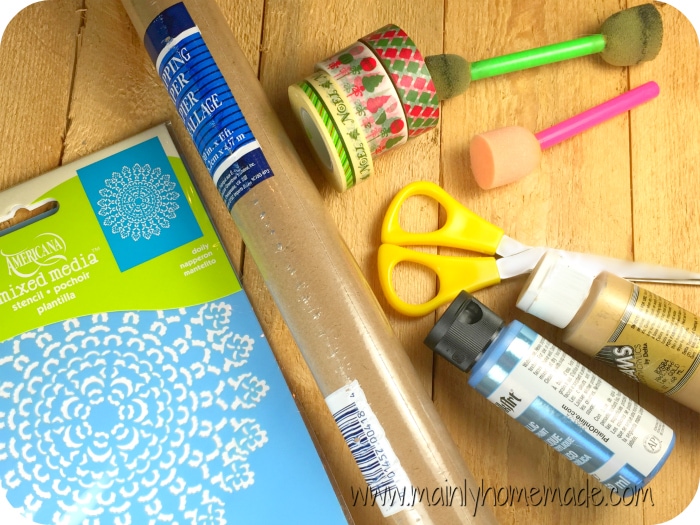 Supplies for homemade wrapping paper