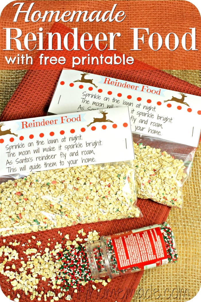 Homemade reindeer Food and printable