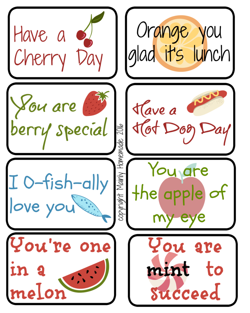 Free School Lunchbox Printables