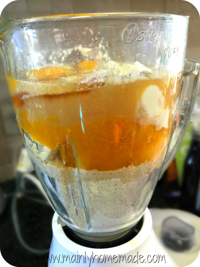 pumpkin muffins in a blender