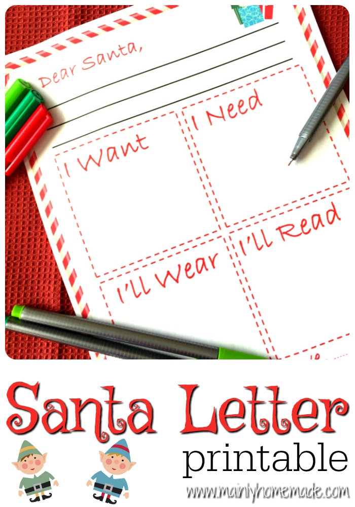 Free letter to Santa printable 