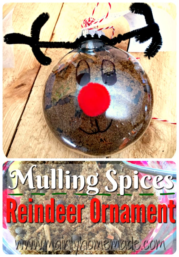 Mulling spices reindeer ornament gift idea