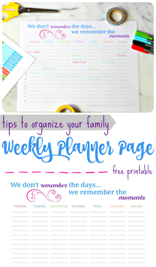 Tips to Organize Your Week and a Weekly Planner Printable