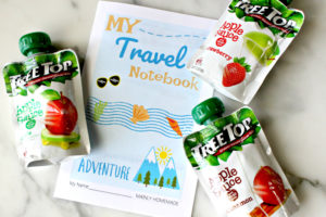 Kids Travel Notebook with snacks