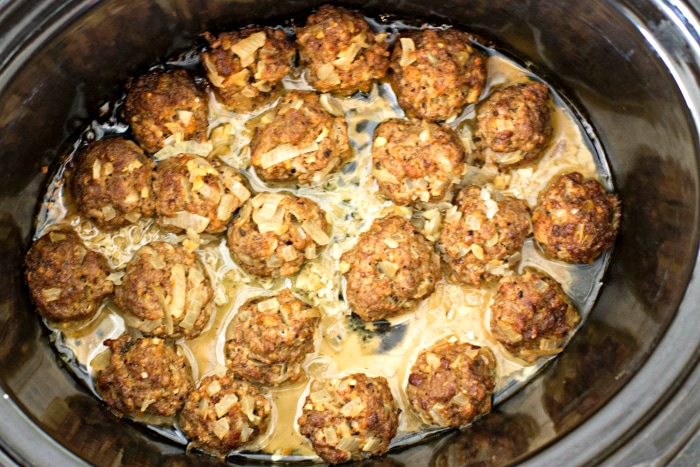 slow cooker homemade meatballs done 1