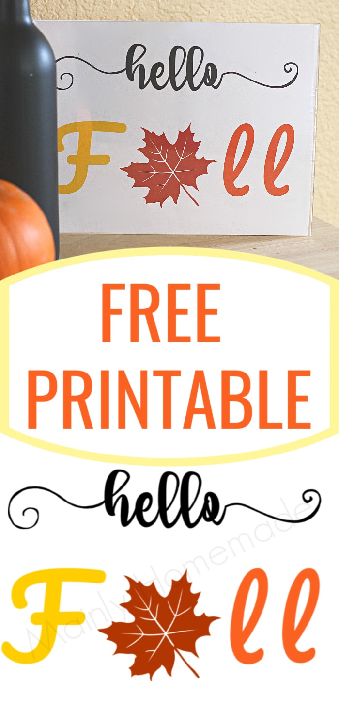 Hello Fall Free Printable
