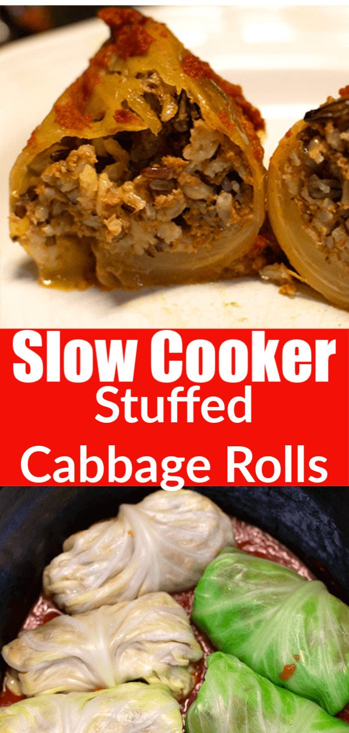 Slow cooker stuffed cabbage Rolls Make ahead for an easy lunch idea. 